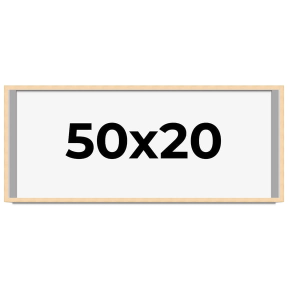 50x20 Frame Natural Wood Picture Frame | 0.75 Inch Moulding Width | with UV Acrylic Plexiglass,