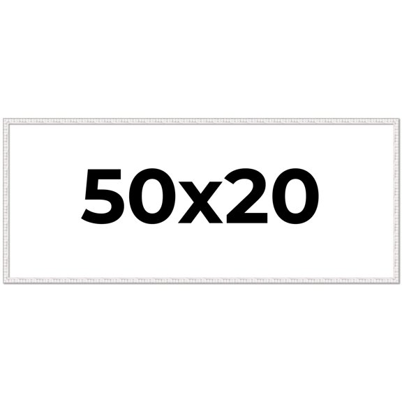 50x20 Frame White Real Wood Picture Frame Width 0.75 inches | Interior Frame Depth 0.5 inches |