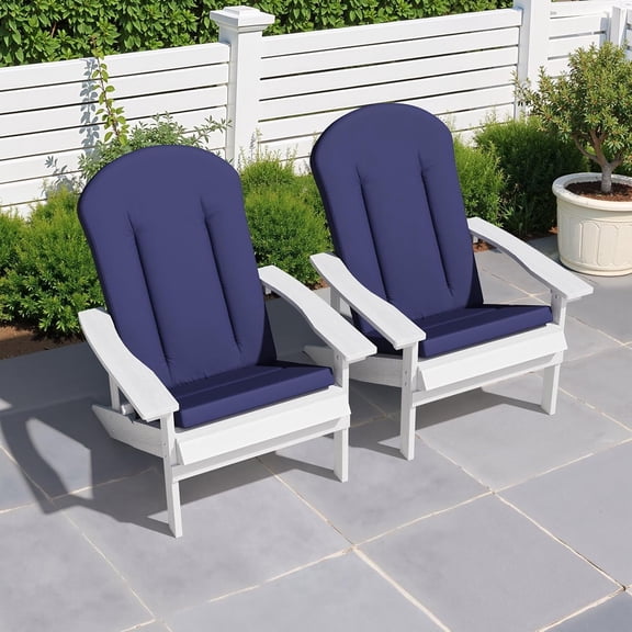50x20 Inch Navy Outdoor Rocking Chair Cushions Set of 2 Water-Resistant Memory Foam Rectangular Cushions