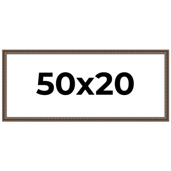 50x20 Ornate Brown Real Wood Picture Frame Width 1.5 Inches | Interior Frame Depth 0.5 Inches |