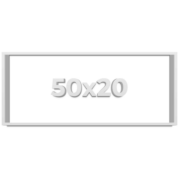 50x20 Shadow Box Frame White | 2 Inches Deep Real Wood Contemporary Shadowbox Display Frame | UV