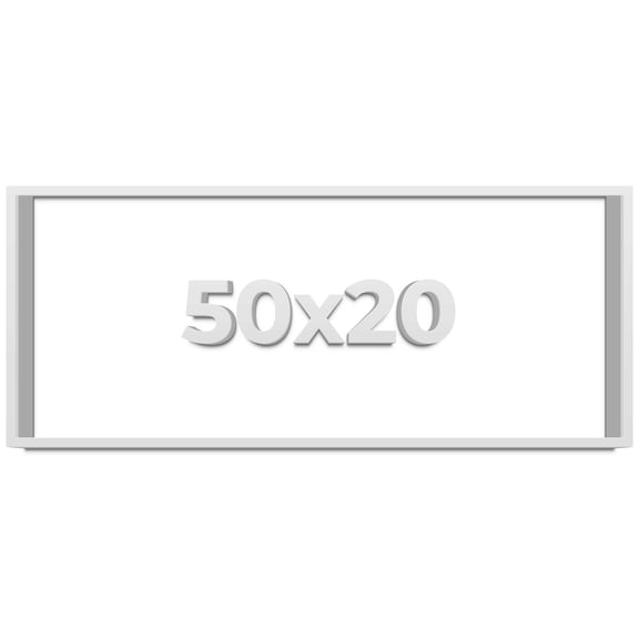 50x20 Shadow Box Frame White | 2 Inches Deep Real Wood Contemporary Shadowbox Display Frame | UV