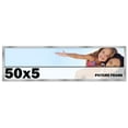 thumbnail image 1 of 50x5 Frame Silver Stainless Steel Solid Wood Picture Frame | 0.75 Inch Moulding Width | Includes UV, 1 of 8