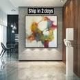 thumbnail image 1 of 50x50" Oversized Canvas Art Colorful Painting Acrylic Paintings On Canvas Abstract Art Modern Wall Art Cotemporary Art Framed Wall Decor, 1 of 3