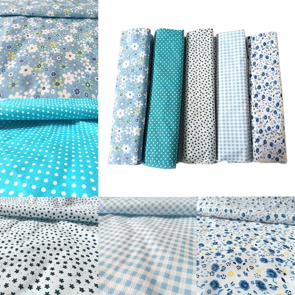 50x50cm Squares Different Pattern Cotton Patchwork Fabric Bundle Quilting Scrapbooking Sewing Artcraft DIY Fabric - Blue Series