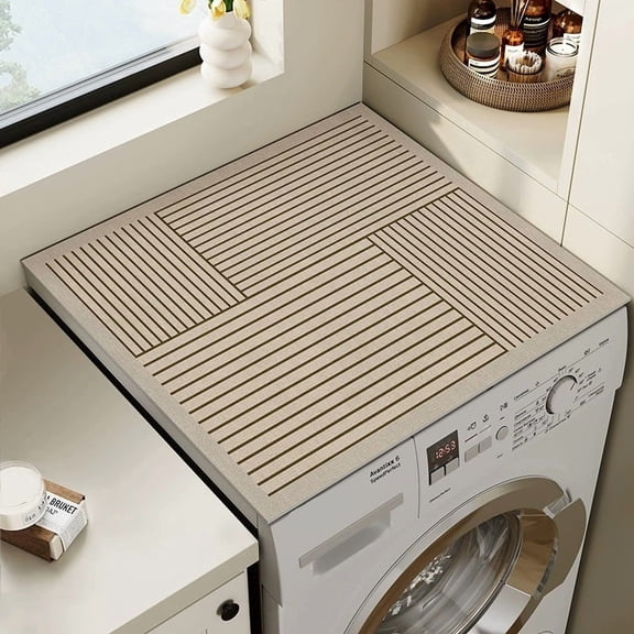 50x50cm Waterproof Leather Mat for Bedside Tables, Anti-Slip Surface Protector Compatible with Washing Machines, Dryers, and Balcony Tables