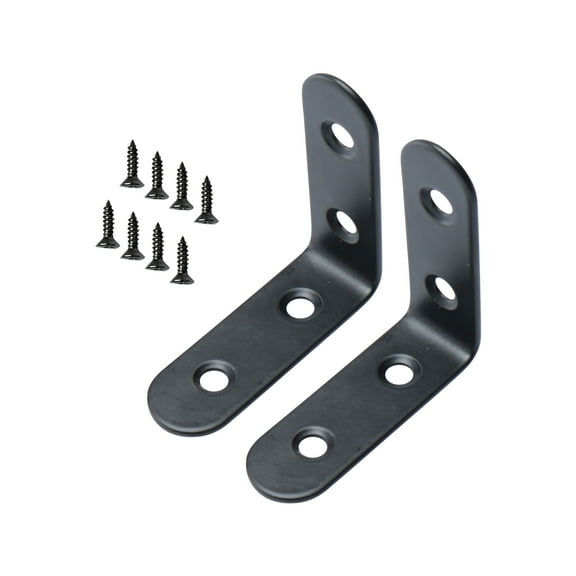 50x50mm Right Angle Brackets Stainless Steel L Shaped Angle Brackets Corner Braces Support with Screws, 2pcs