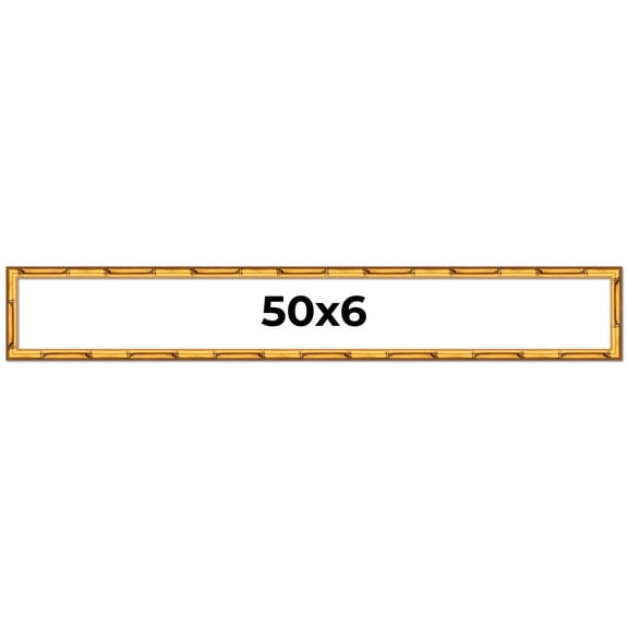 50x6 Frame Gold Bamboo Picture Frame - Complete Modern Photo Frame Includes UV Acrylic Shatter
