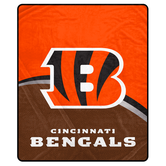NFL Cincinnati Bengals 50x60 Inch Classic Fleece Blanket with Gameball Print