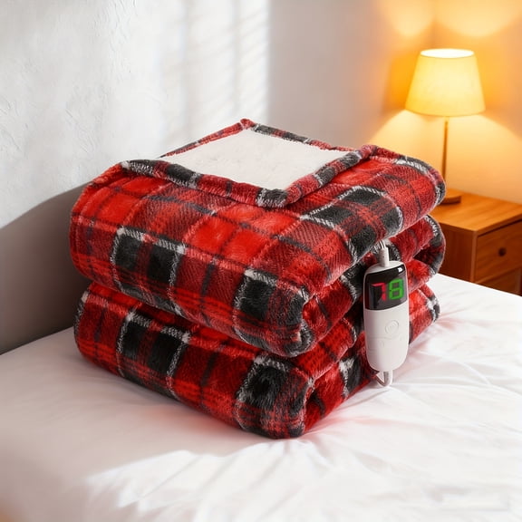 50x60-Inch Electric Heated Throw Blanket with 10 Heat Settings for Bed, Sofa & Chair