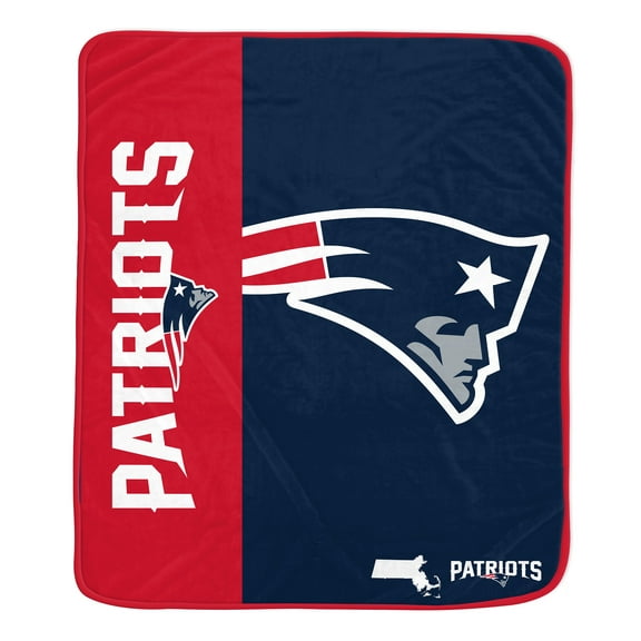 NFL New England Patriots 50x60 Inch Ultra Soft Tailgate Throw