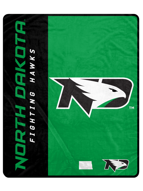 NCAA North Dakota Fighting Hawks 50x60 Inch Ultra Soft Tailgate Throw