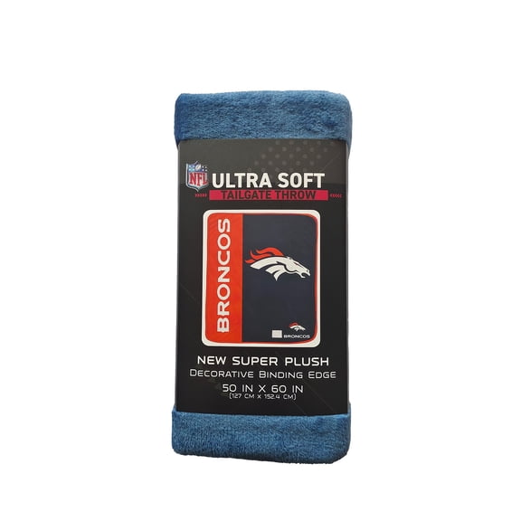 NFL Denver Broncos Endzone 50x60 Ultra Soft Tailgate Throw