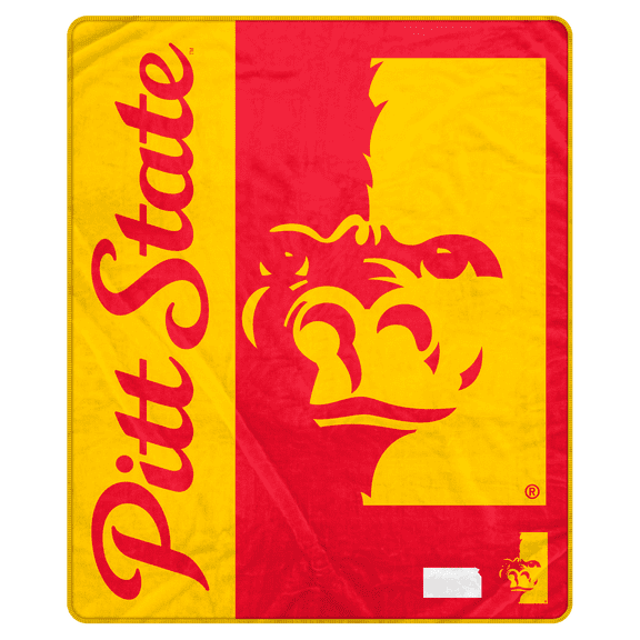 NCAA Pittsburg State Gorillas Endzone 50x60 Ultra Soft Tailgate Throw