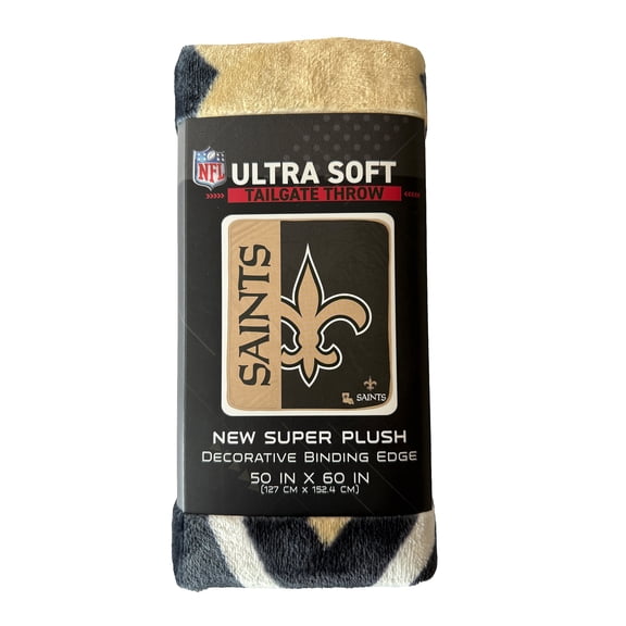 NFL New Orleans Saints Endzone 50x60 Ultra Soft Tailgate Throw