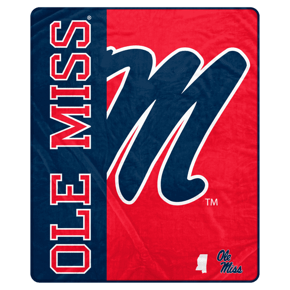 NCAA Ole Miss Rebels Endzone 50x60 Ultra Soft Tailgate Throw