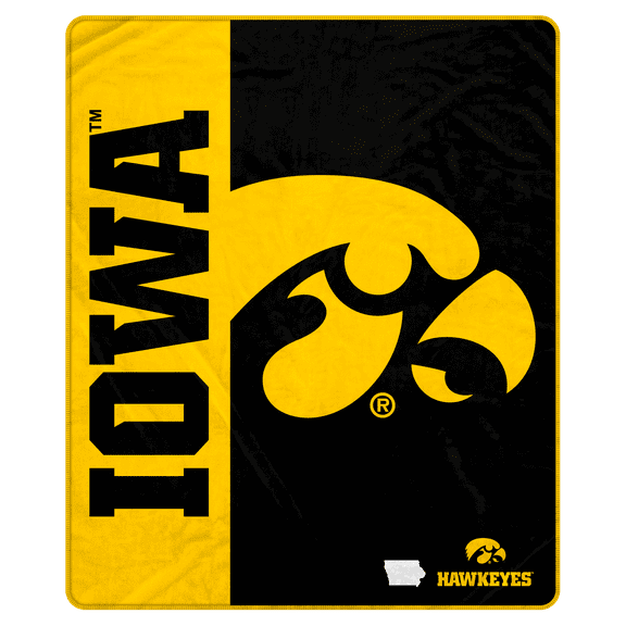 NCAA Iowa Hawkeyes 50x60 Inch Ultra Soft Tailgate Throw