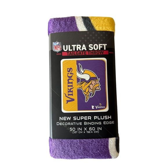 NFL Minnesota Vikings Endzone 50x60 Ultra Soft Tailgate Throw