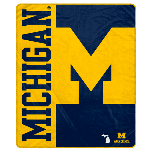 NCAA Michigan Wolverines Endzone 50x60 Ultra Soft Tailgate Throw