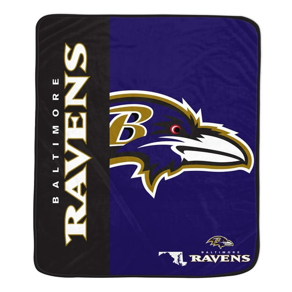 NFL Baltimore Ravens 50x60 Inch Ultra Soft Tailgate Throw