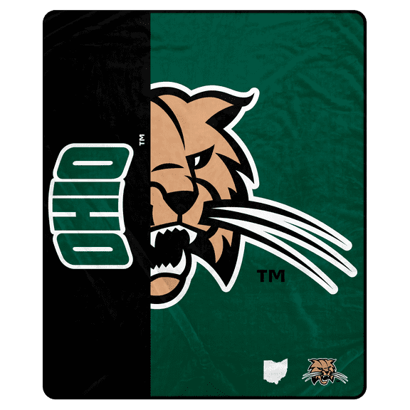 NCAA Ohio Bobcats 50x60 Inch Ultra Soft Tailgate Throw
