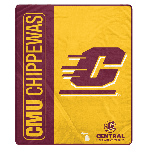 NCAA Central Michigan Chippewas 50x60 Inch Ultra Soft Tailgate Throw