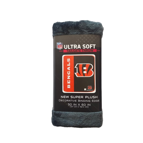 NFL Cincinnati Bengals Endzone 50x60 Ultra Soft Tailgate Throw