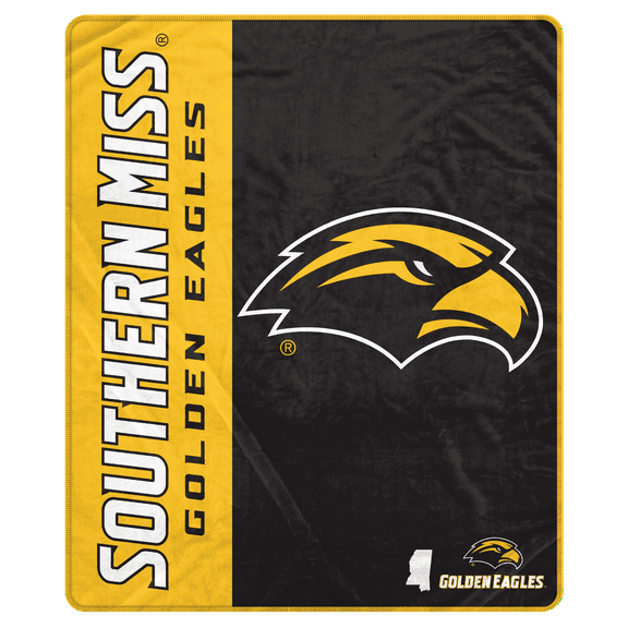NCAA Southern Miss Golden Eagles 50x60 Inch Ultra Soft Tailgate Throw