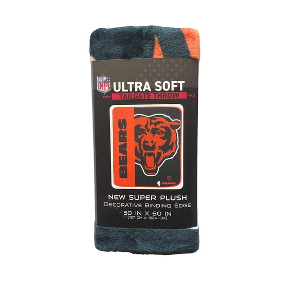 NFL Chicago Bears Endzone 50x60 Ultra Soft Tailgate Throw