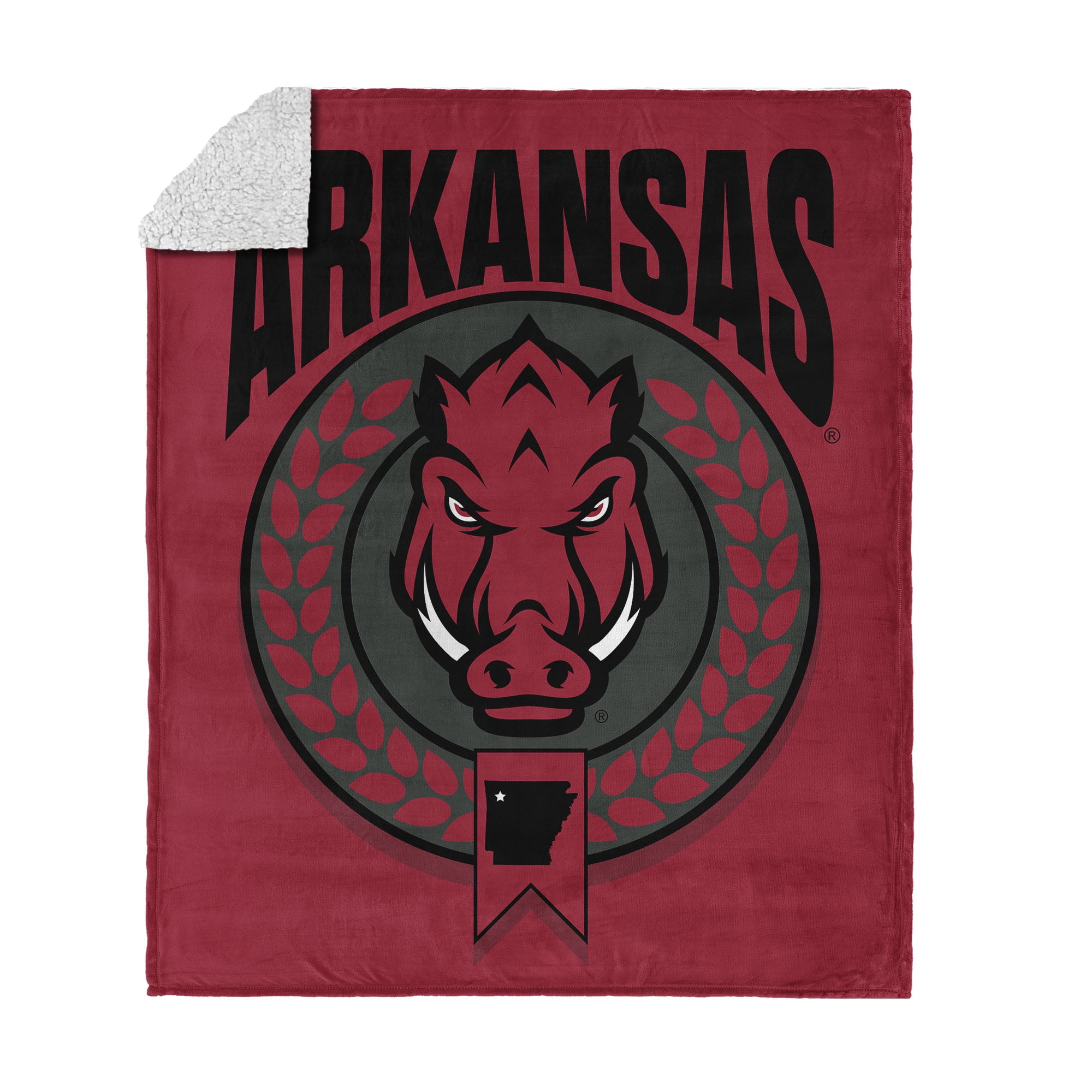 Arkansas NCAA Apex Silk Touch Sherpa Throw 50x60 inches