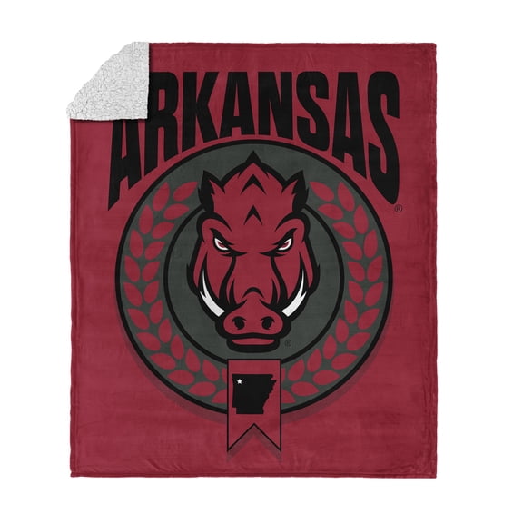 Arkansas NCAA Apex Silk Touch Sherpa Throw 50x60 inches