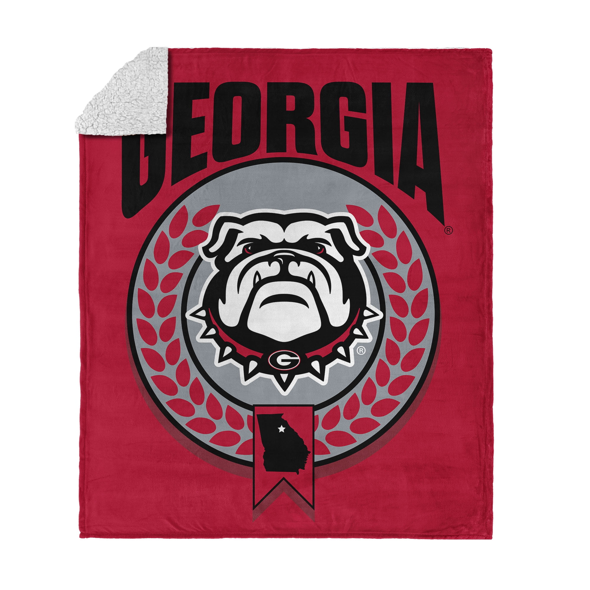 Georgia NCAA Apex Silk Touch Sherpa Throw 50x60 inches
