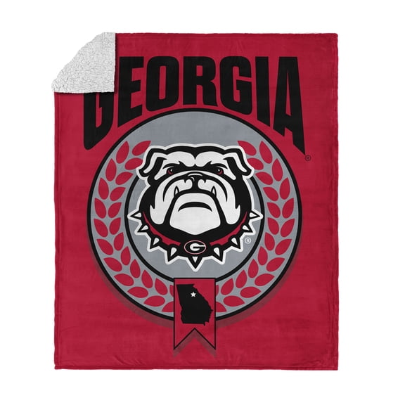 Georgia NCAA Apex Silk Touch Sherpa Throw 50x60 inches