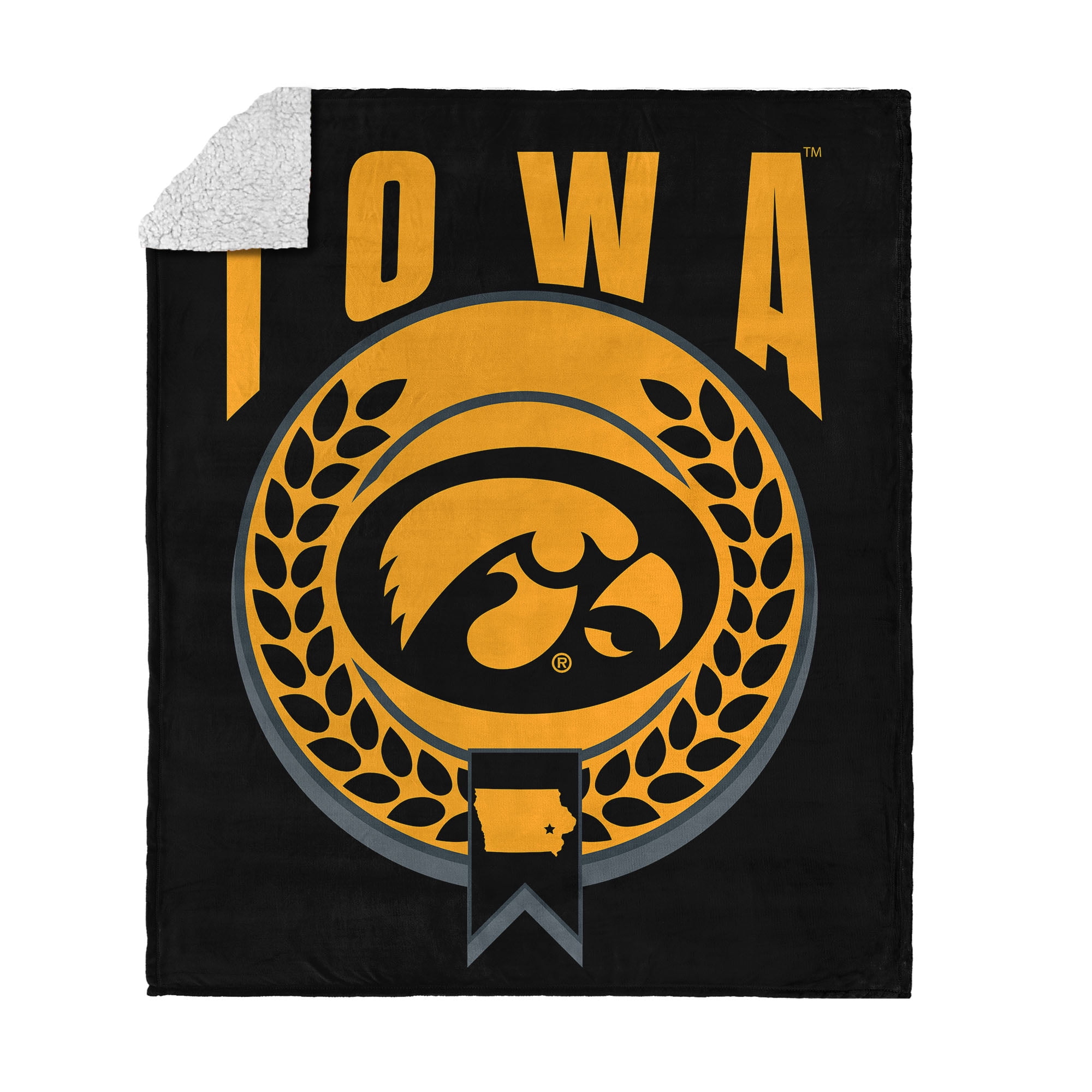 Iowa NCAA Apex Silk Touch Sherpa Throw 50x60 inches