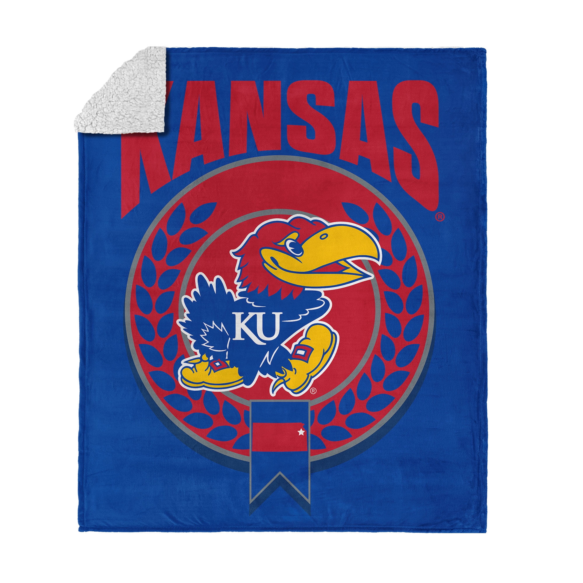 Kansas NCAA Apex Silk Touch Sherpa Throw 50x60 inches