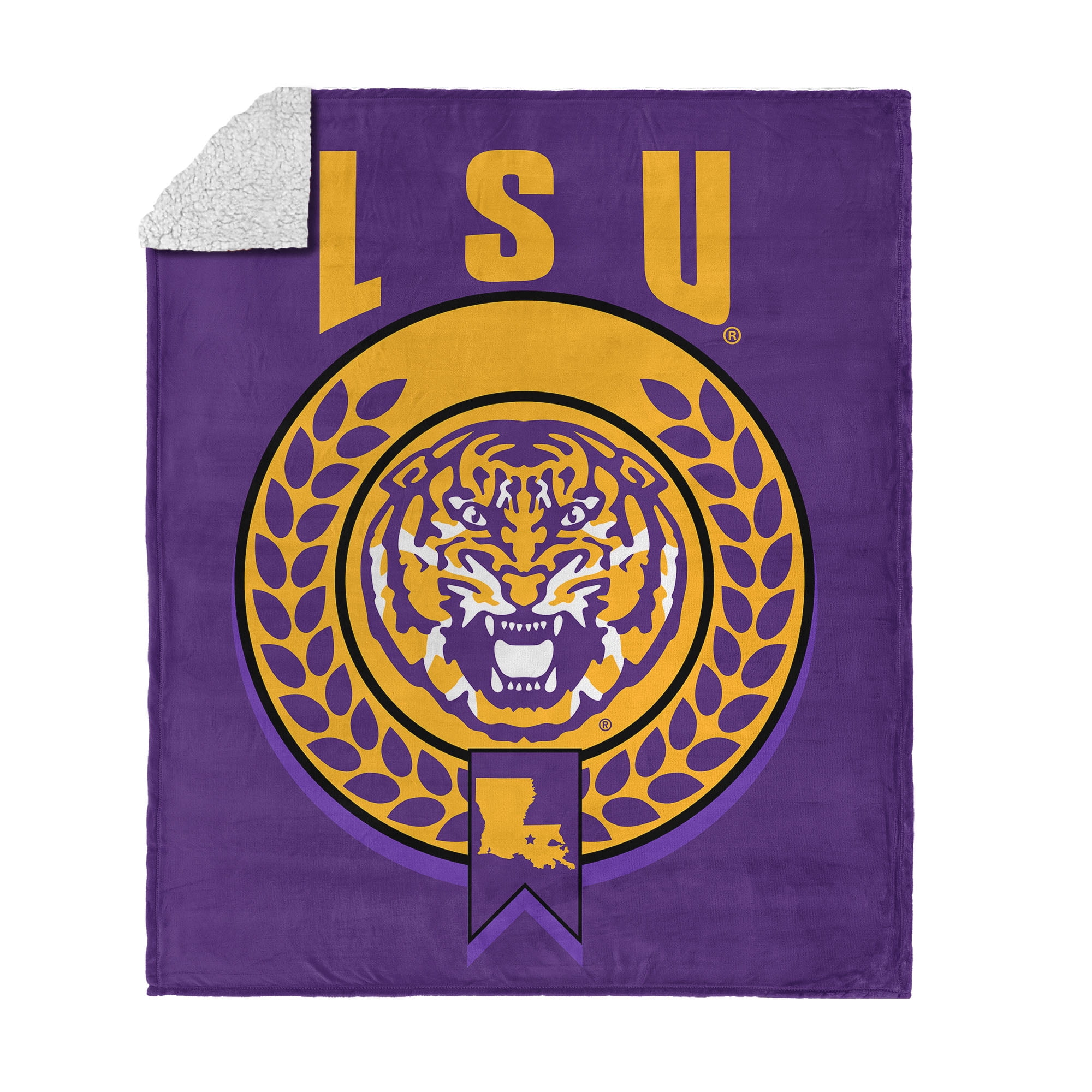 LSU NCAA Apex Silk Touch Sherpa Throw 50x60 inches