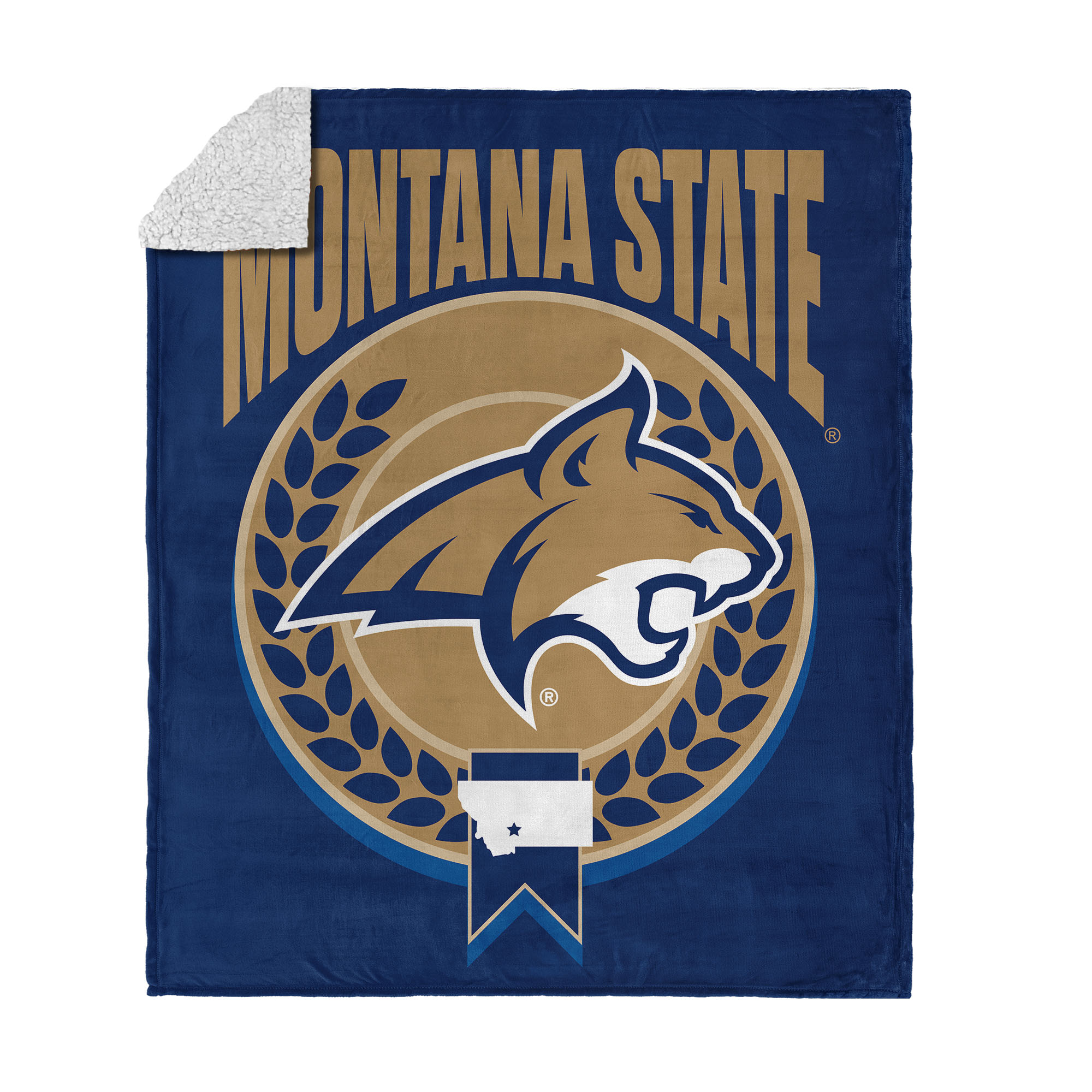 Montana State NCAA Apex Silk Touch Sherpa Throw 50x60 inches
