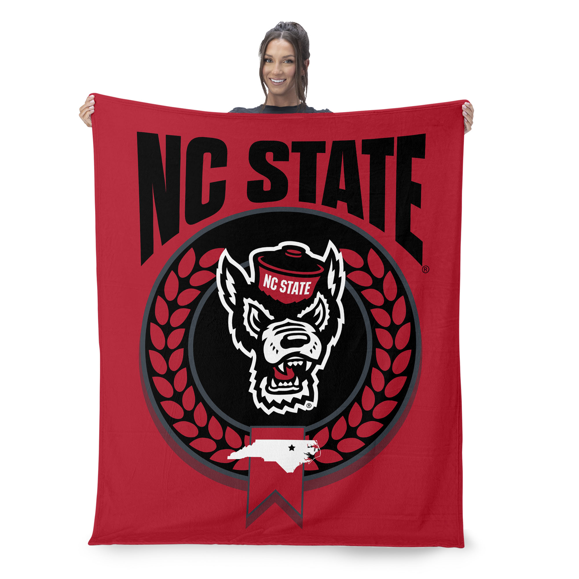 NC State NCAA Apex Silk Touch Sherpa Throw 50x60 inches
