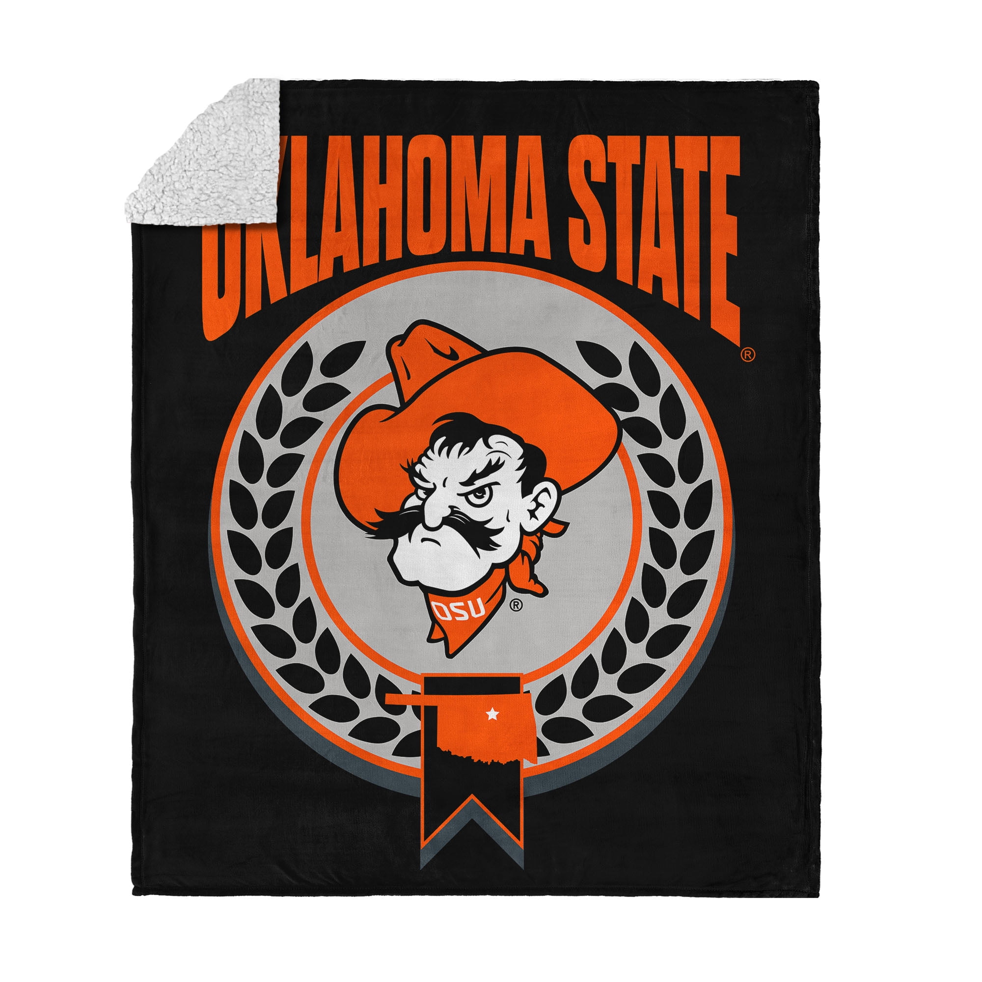 Oklahoma State NCAA Apex Silk Touch Sherpa Throw 50x60 inches
