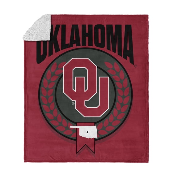Oklahoma NCAA Apex Silk Touch Sherpa Throw 50x60 inches