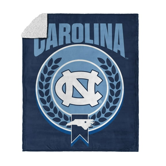 UNC NCAA Apex Silk Touch Sherpa Throw 50x60 inches