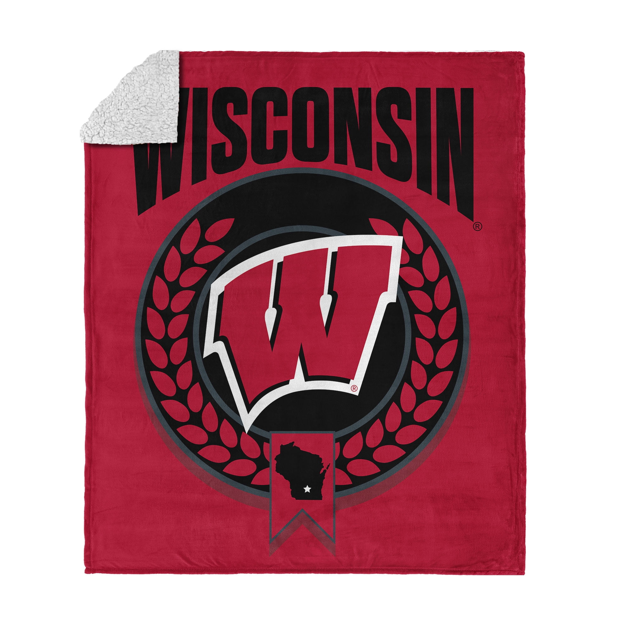 Wisconsin NCAA Apex Silk Touch Sherpa Throw 50x60 inches