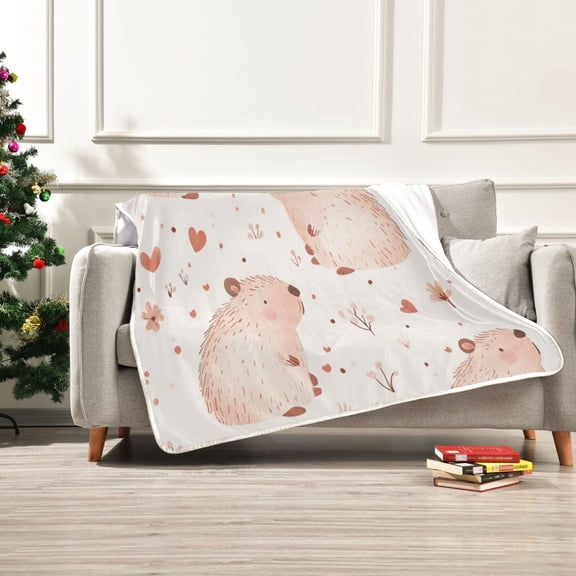 50x60 inch Crystal Fleece & Arctic Fleece Blanket Soft Bed Throws for Home or Camping Cute Capybaras Pattern