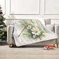 thumbnail image 1 of 50x60 inch Crystal Fleece & Arctic Fleece Blanket Soft Bed Throws for Home or Camping Dragonflies with White Daisies, 1 of 7