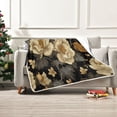 thumbnail image 1 of 50x60 inch Crystal Fleece & Arctic Fleece Blanket Soft Bed Throws for Home or Camping Elegant Beige Floral, 1 of 7