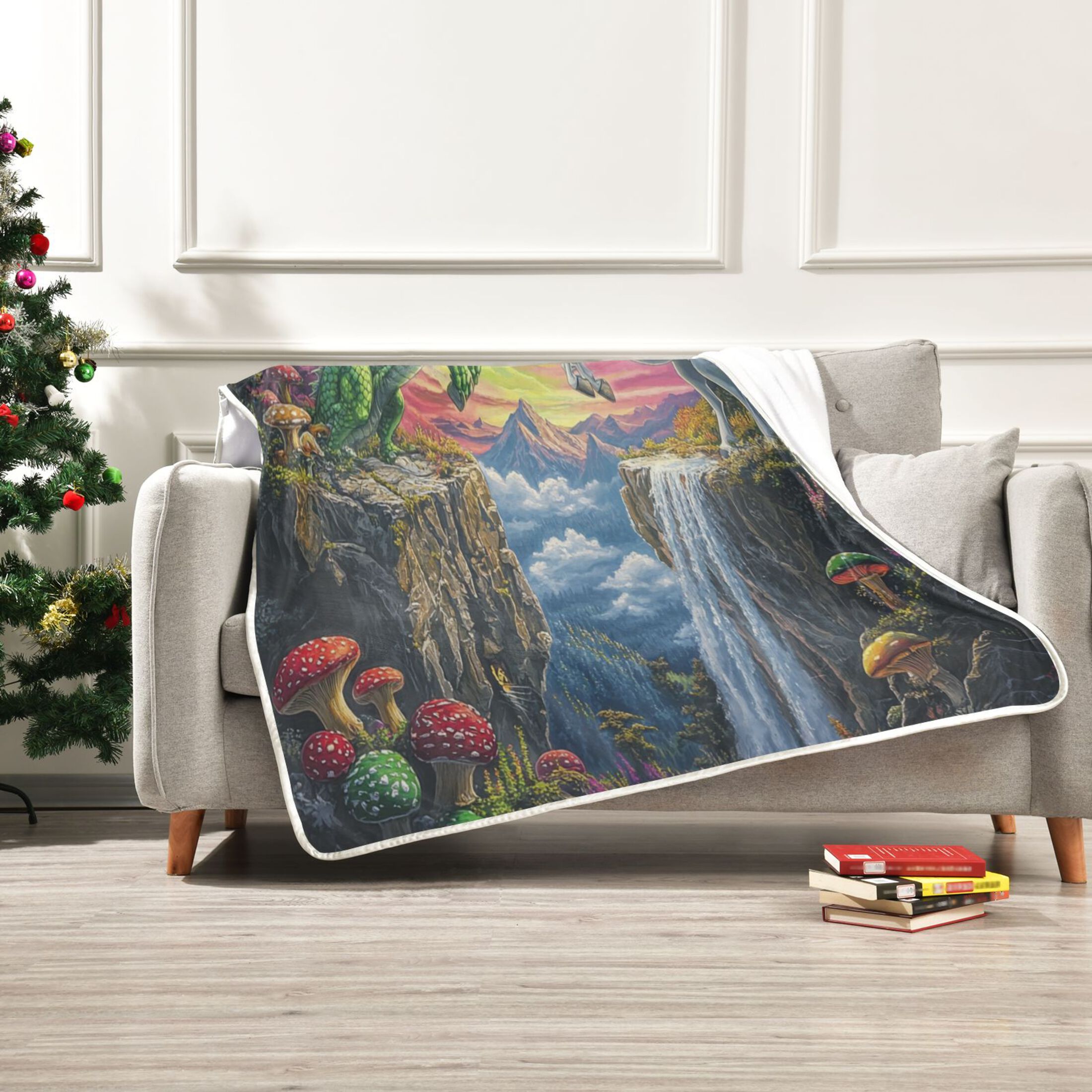 Neon Floral Wolves Ultra-Soft Micro Fleece Blanket 50