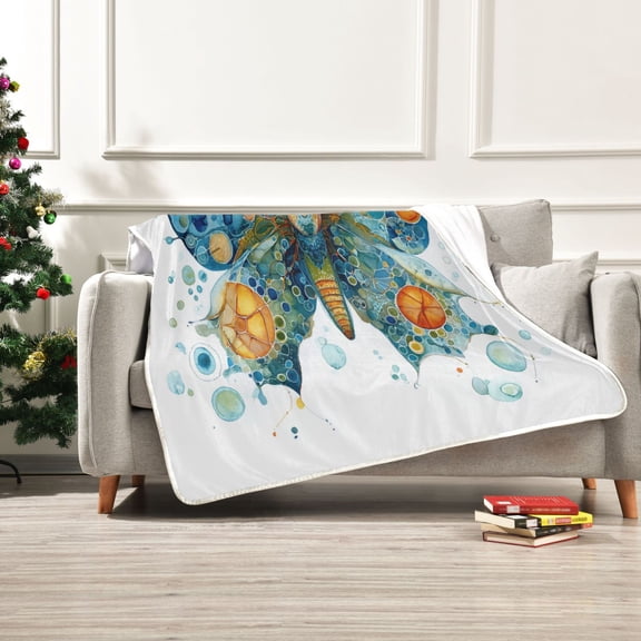 50x60 inch Crystal Fleece & Arctic Fleece Blanket Soft Bed Throws for Home or Camping Intricately Butterfly