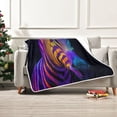 thumbnail image 1 of 50x60 inch Crystal Fleece & Arctic Fleece Blanket Soft Bed Throws for Home or Camping Neon Color Zebra, 1 of 7