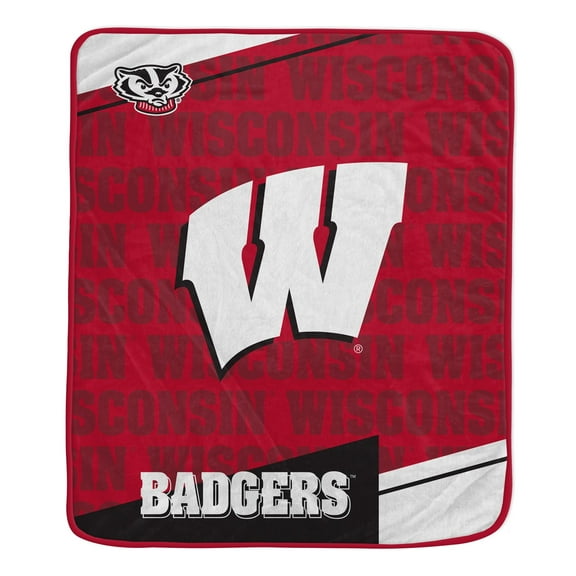 50x60 inch Ultra Soft Tailgate Throw Team Color WISCONSIN