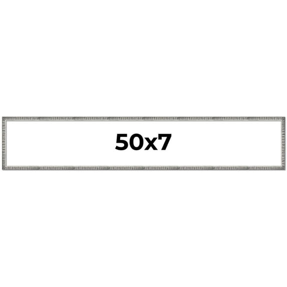 50x7 Frame Silver Picture Frame - Complete Modern Photo Frame Includes UV Acrylic Shatter Guard
